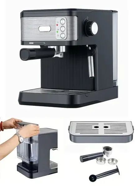 Рожковая кофемашина с капучинатором, 20 бар, 1200 Вт, с подогревом чашек и регулировкой порции v_0100093 фото