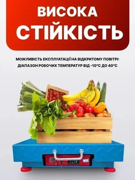 Платформні торгові ваги до 600 кг з Wi-Fi та підсвічуванням екрана для вулиці та складських приміщень v_0100137 фото