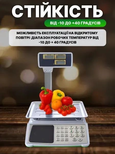 Настільні торгові ваги зі стійкою, двостороннім дисплеєм і платформою з нержавіючої сталі до 50 кг, на акумуляторі v_0100132 фото