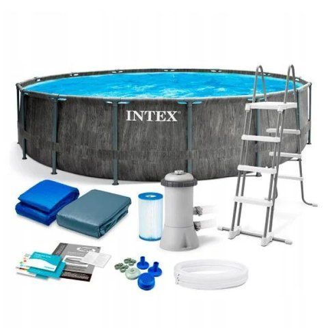 Каркасний басейн Intex 26744 549&times;122 см повний комплект: фільтр-насос, сходи, тент, підстилка 26744 фото