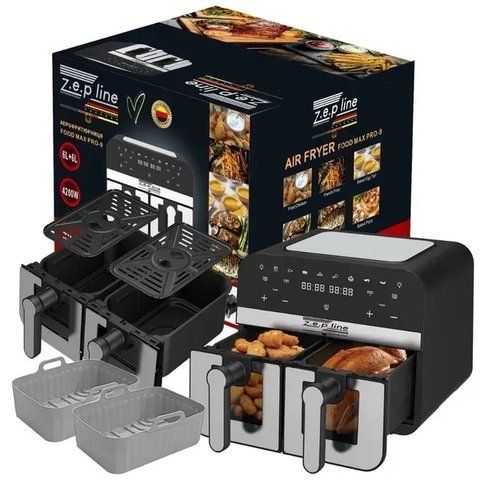 Аерофритюрниця Zepline ZP-0218 4200Вт 6+6 л дві чаші антипригарне покриття DWQ488 фото