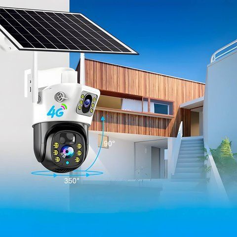 Уличная 4G Камера видеонаблюдения UKC V380pro с солнечной панелью и аккумулятором 7778 фото