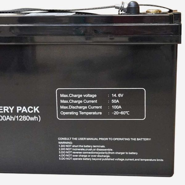 Аккумулятор Must LiFePO4 LP15-12100 12,8V 100Ah, 1,28kWh, BMS50A@4S, 6000 cycles LP15-12100 фото