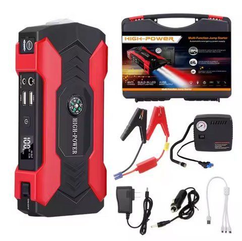Пускозарядное устройство с компрессором для автомобиля JUMPSTARTER 99800 mAh (1000/1500A) в кейсе 5408 фото