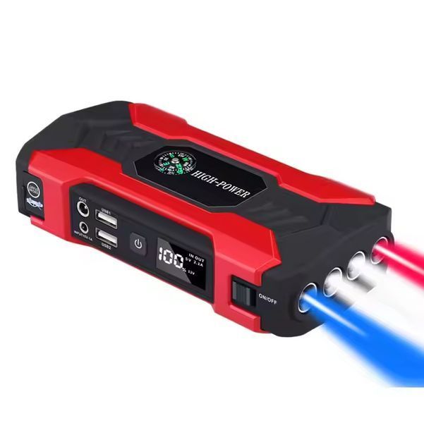 Пускозарядное устройство с компрессором для автомобиля JUMPSTARTER 99800 mAh (1000/1500A) в кейсе 5408 фото