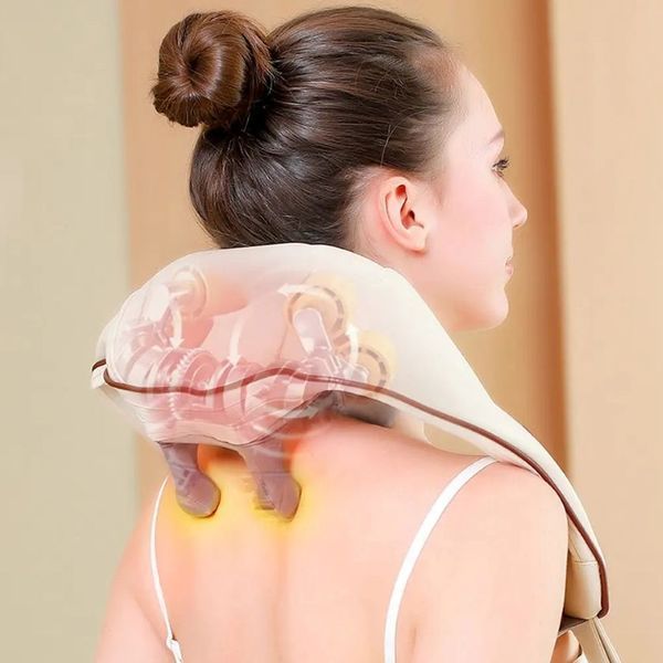 Масажер електричний U-подібний з підігрівом для спини/шиї/тіла Kneading Neck Massager 9578 фото