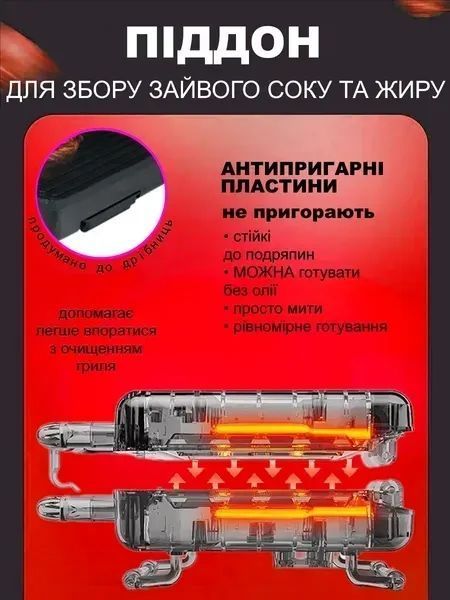 Електрогриль прижимний контактний 2000 Вт терморегулятор антипригарне покриття сріблястий v_2959 фото