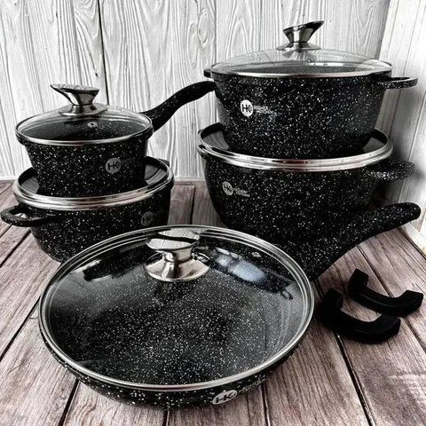 Набір посуду з гранітним, антипригарним покриттям на 12 предметів Higer Kitchen НК-305 EHJ278 фото