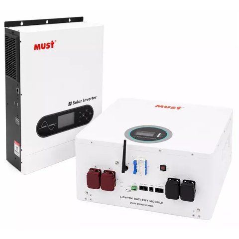 Комплект резервного живлення MUST PV18-4024ECO 4000 Вт + LiFePO4 MUST LP16-24200 5,12 кВт&middot;год 44595 - 32861 фото