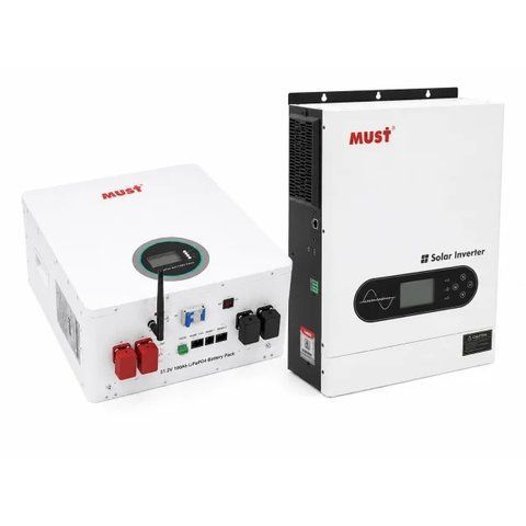 Комплект MUST PV18-6048ECO 6000 Вт 48 В + LiFePO4 MUST LP16-48100 51,2 В 100 А&middot;год 5,12 кВт&middot;год 44596-32862 фото