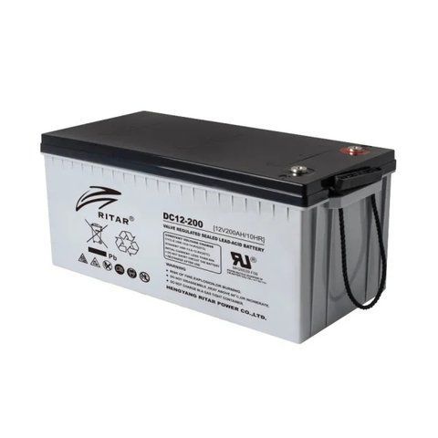 Акумуляторна батарея CARBON RITAR DC12-200C, Black Case, 12V 200.0Ah, 2000-5000 циклів, до 15 років термін служби (522*219*224) Q1 DC12-200C фото