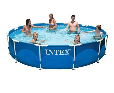 Басейн круглий міцний каркасний Intex 305х76 см на 4485 л синій 6355 фото
