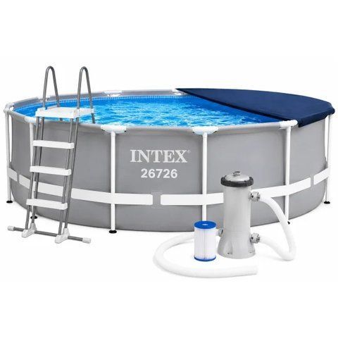 Каркасний басейн Intex 26726 Prism Frame 457&times;122 см з фільтр-насосом, драбиною, підстилкою та тентом 26726 фото