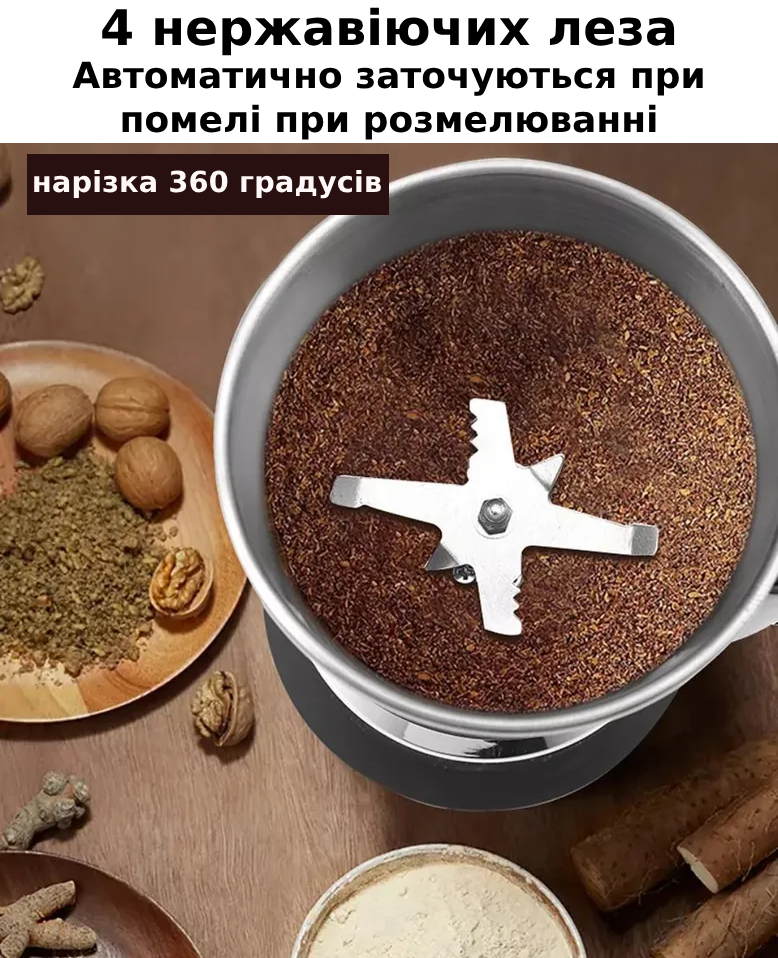 Кавомолка з металевим лезом 300 Вт